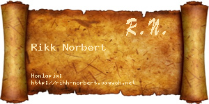 Rikk Norbert névjegykártya